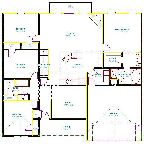 The main floor plan of the Fisherville home