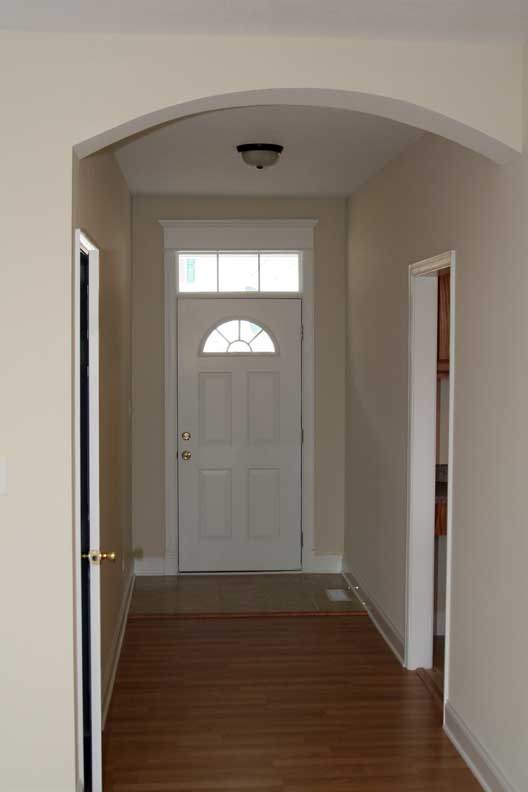 Enlarged view of foyer looking at front door