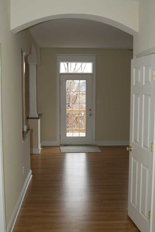 Enlarged view of foyer looking at back door